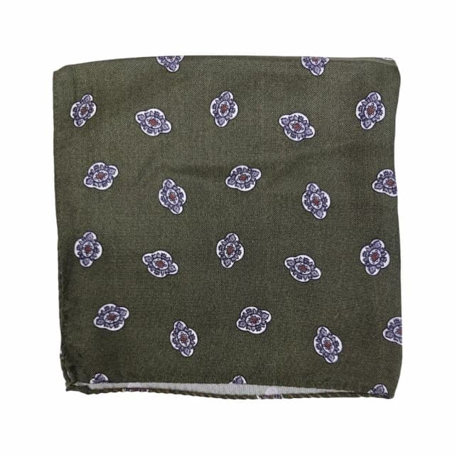 Corneliani Sidennäsduk med blommigt mikromönster