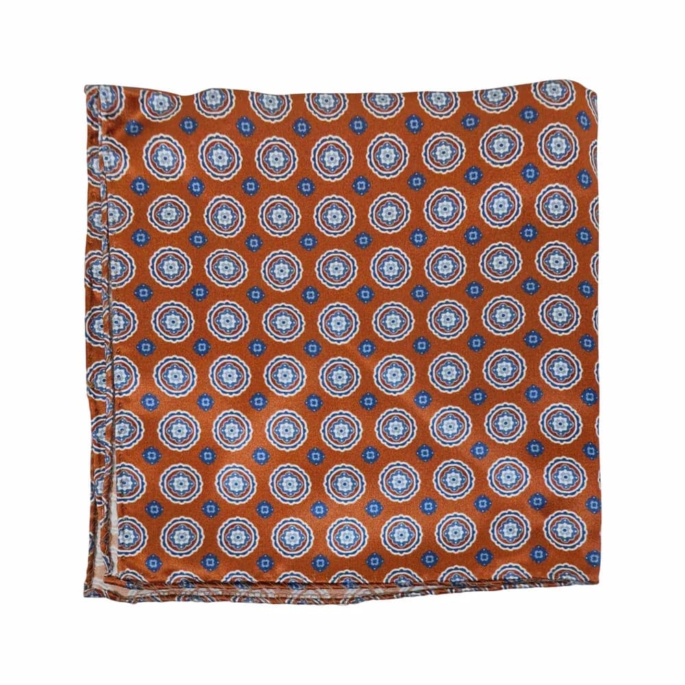 Corneliani Geometric Printed Silk Pocket Square