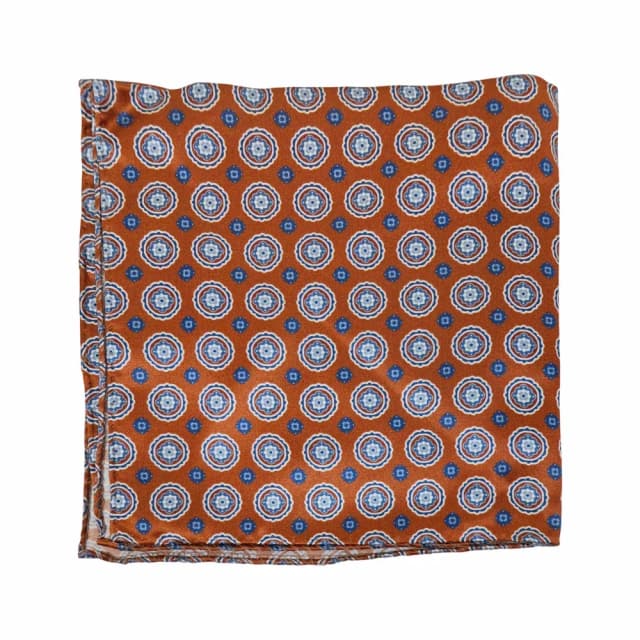 Corneliani Geometric Printed Silk Pocket Square