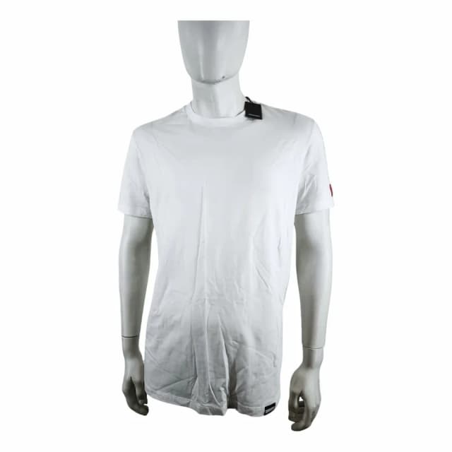 Dsquared2 Vit T-shirt med röd logotyp-patch