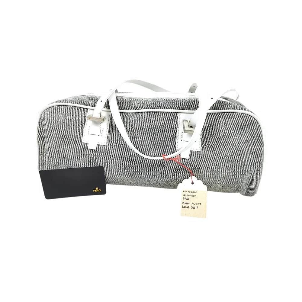 Fendi Color-block Denim Box Shoulder Bag