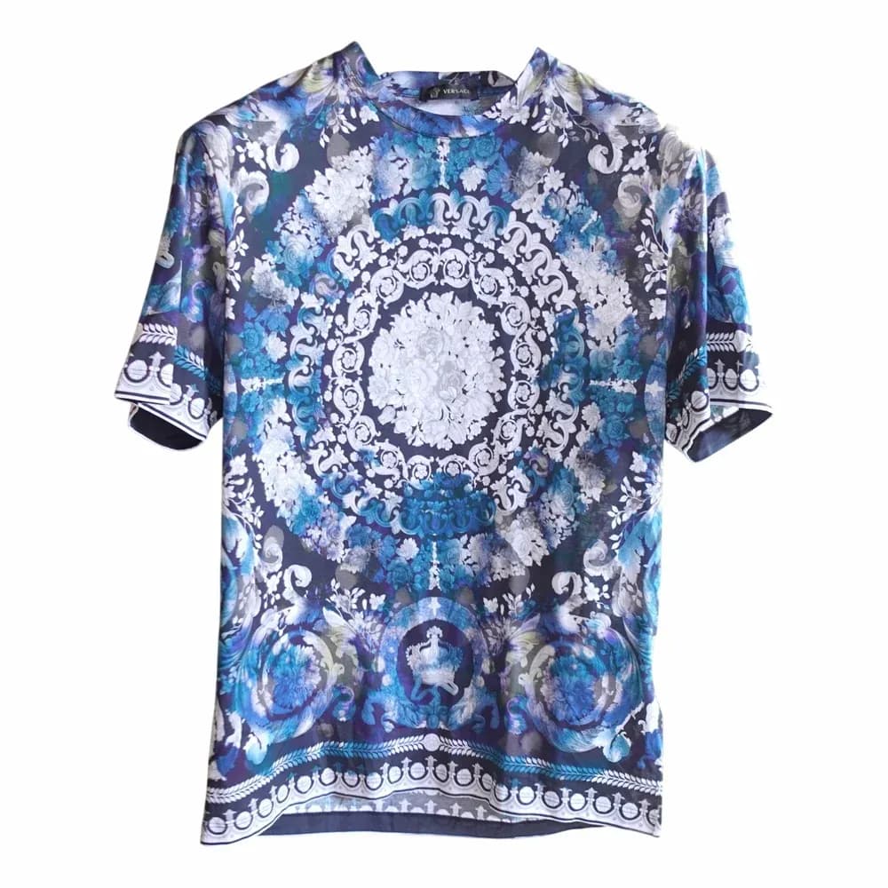 Versace Watercolor Barocco Print T-shirt
