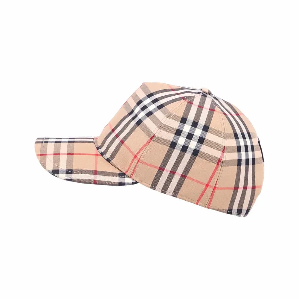 Burberry Vintage Check Cotton Baseball Cap