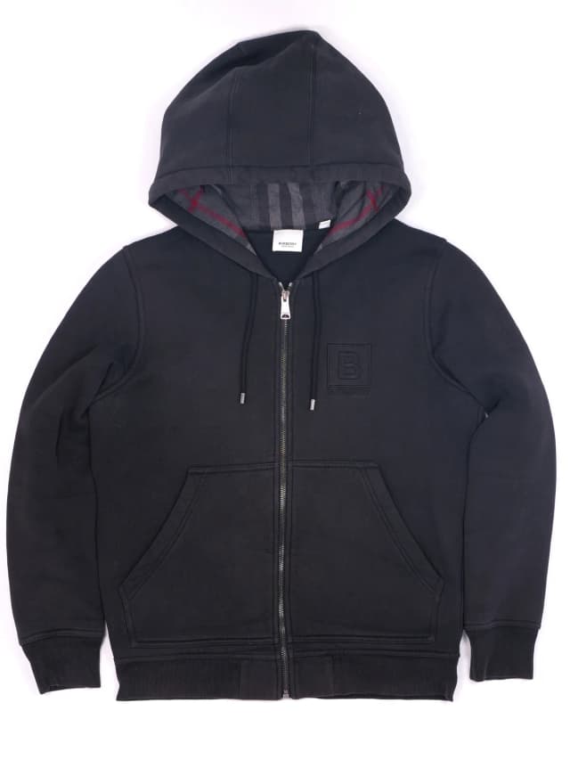 Burberry Letter Graphic Cotton Blend Zip Hoodie