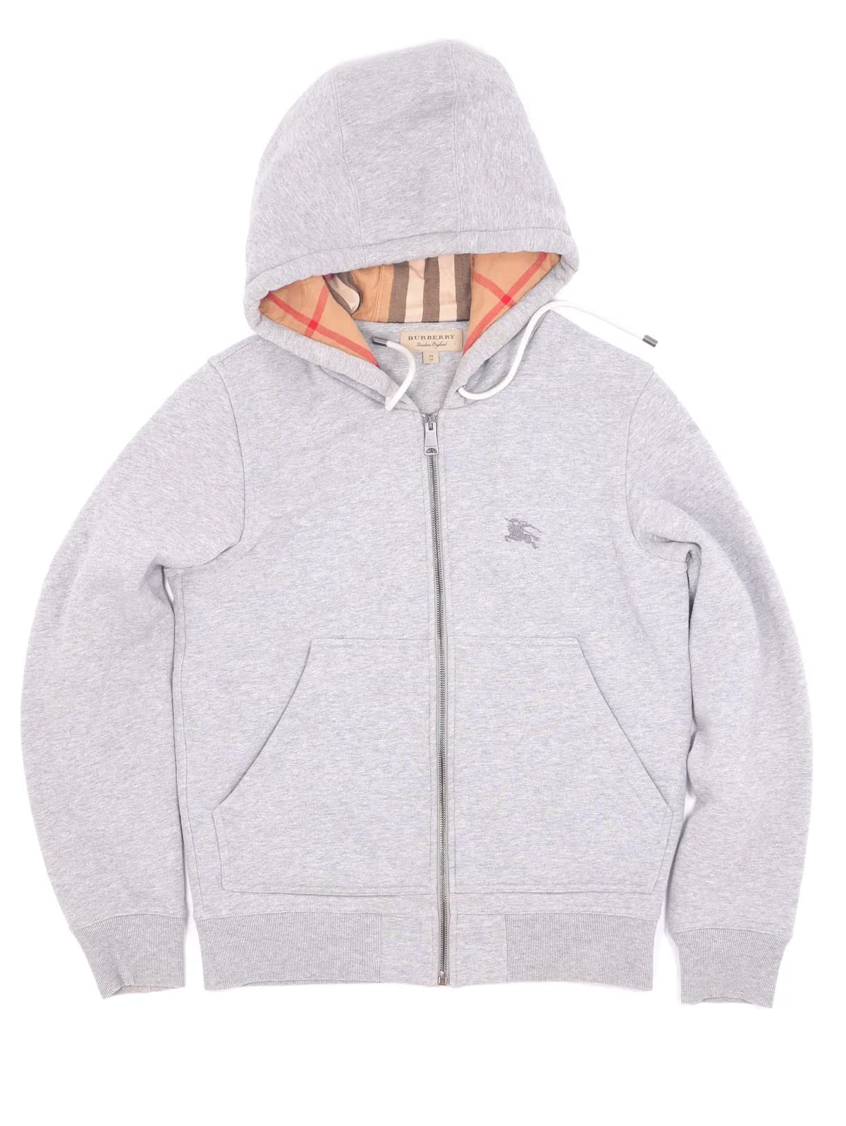 Burberry Check Detail Hooded Sweatshirt