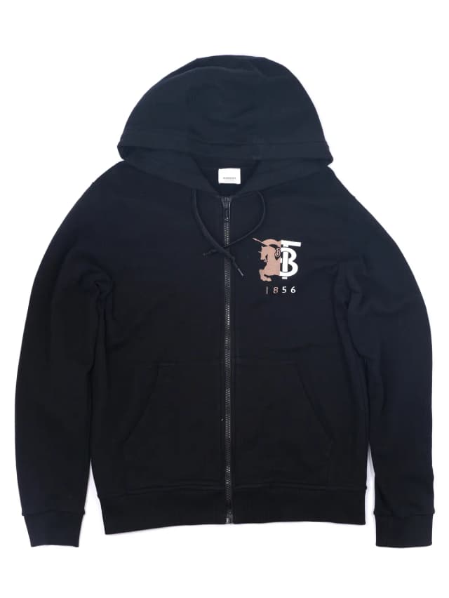 Burberry Contrast Logo Graphic Cotton Hooded Jacket
