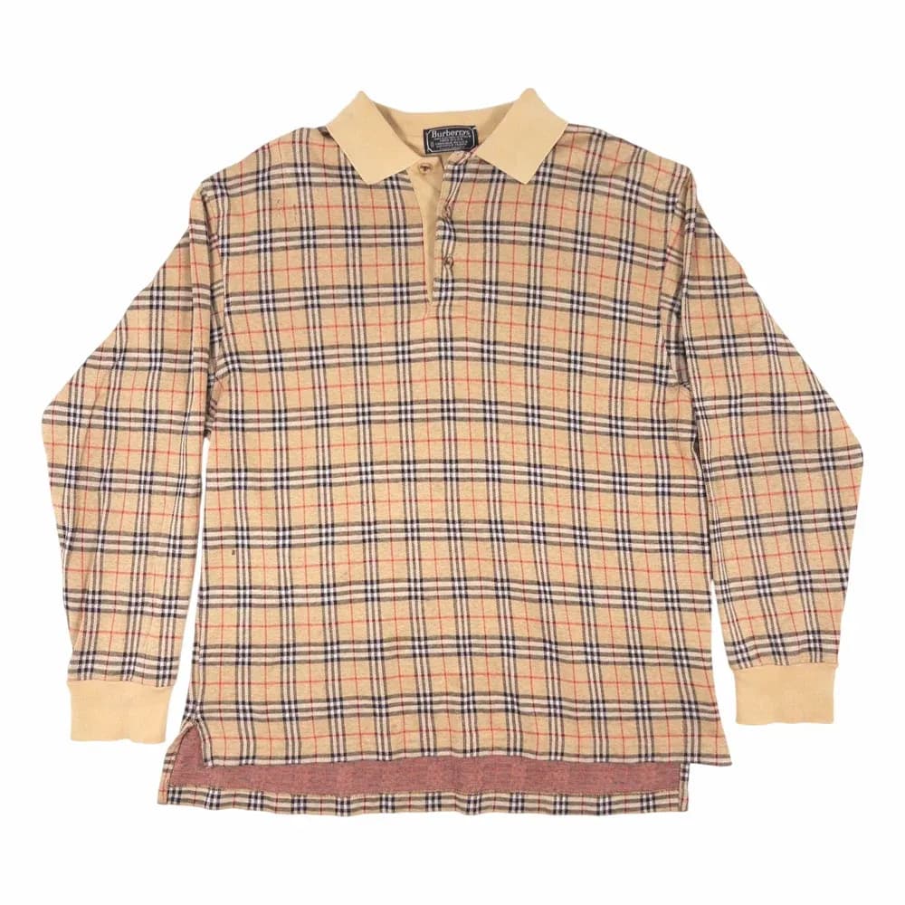 Burberry Vintage Nova Check Long Sleeve Polo Shirt