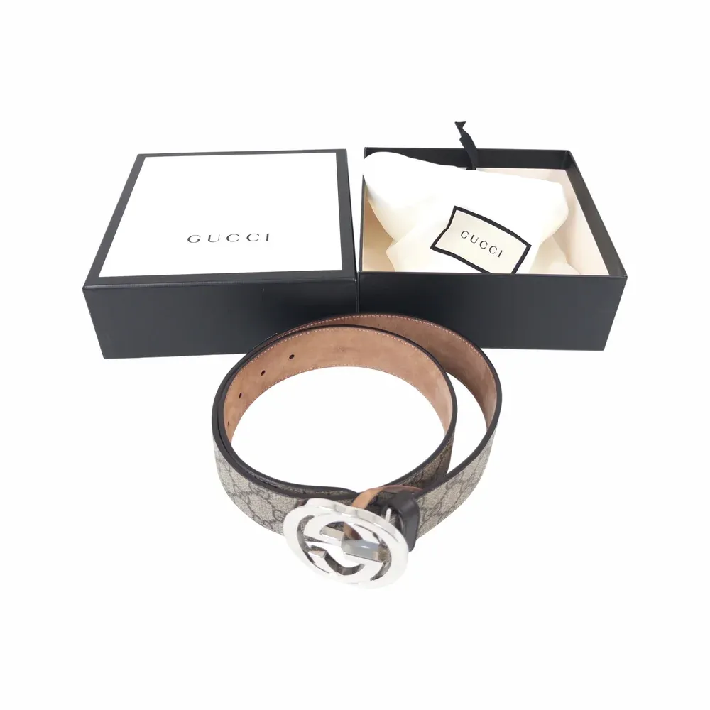 Gucci GG Supreme Belt with Interlocking G Buckle