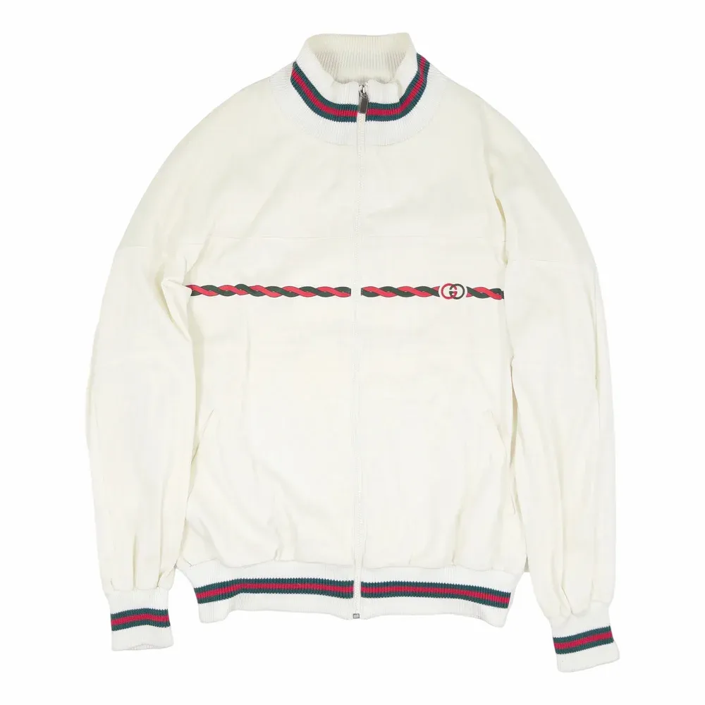 Gucci Web Stripe Trim Track Zip-Up Jacket