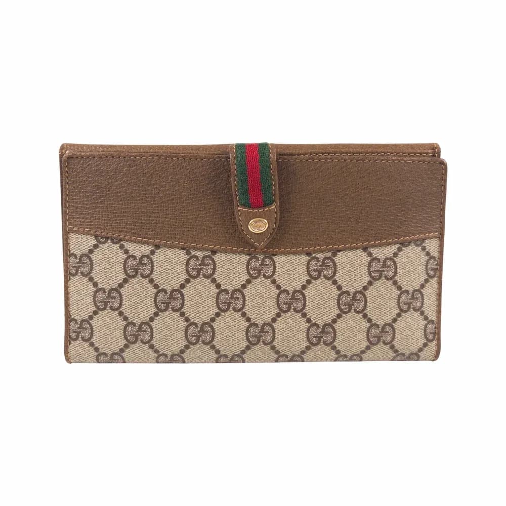 Gucci Vintage GG Supreme Shelly Line Long Wallet