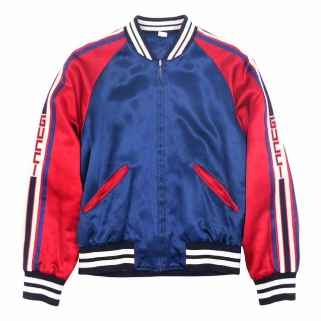 Gucci Reversible Logo Striped Bomber Jacket