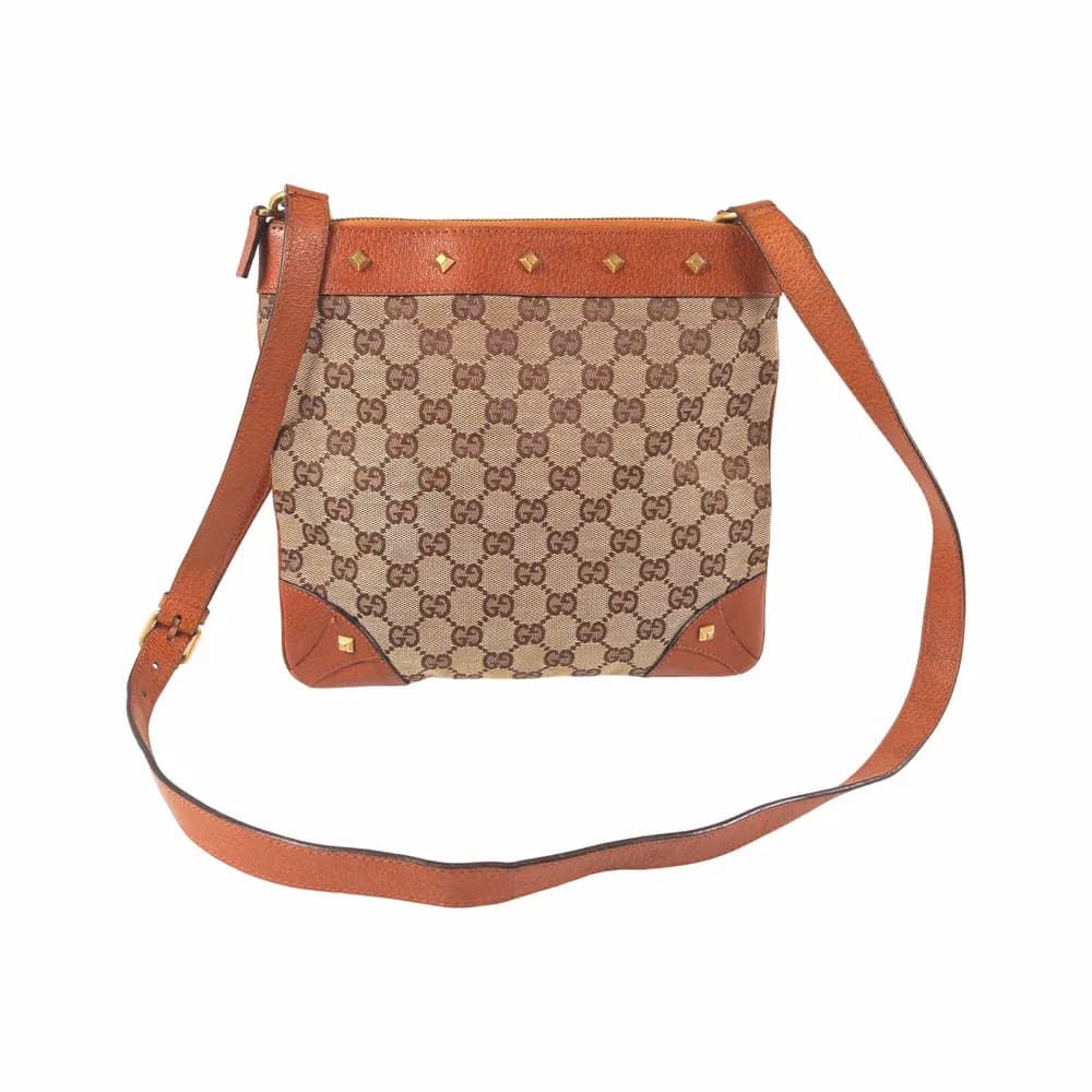 Gucci GG Canvas Nailhead Crossbody Bag