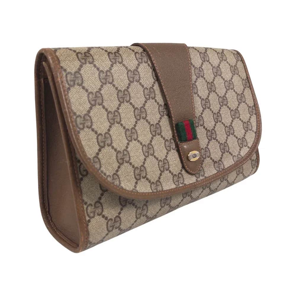 Gucci Vintage Sherry Line GG Plus Clutch Bag