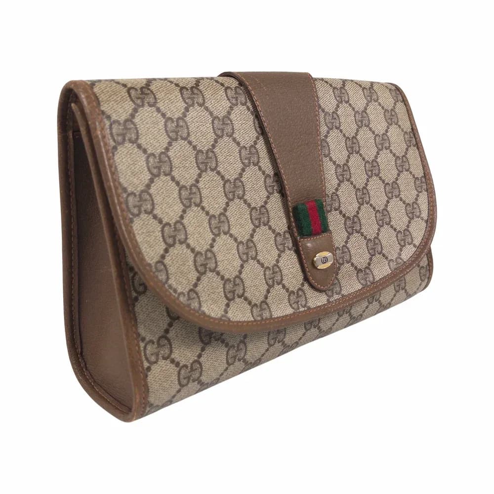 Gucci Vintage Sherry Line GG Plus Clutch Bag
