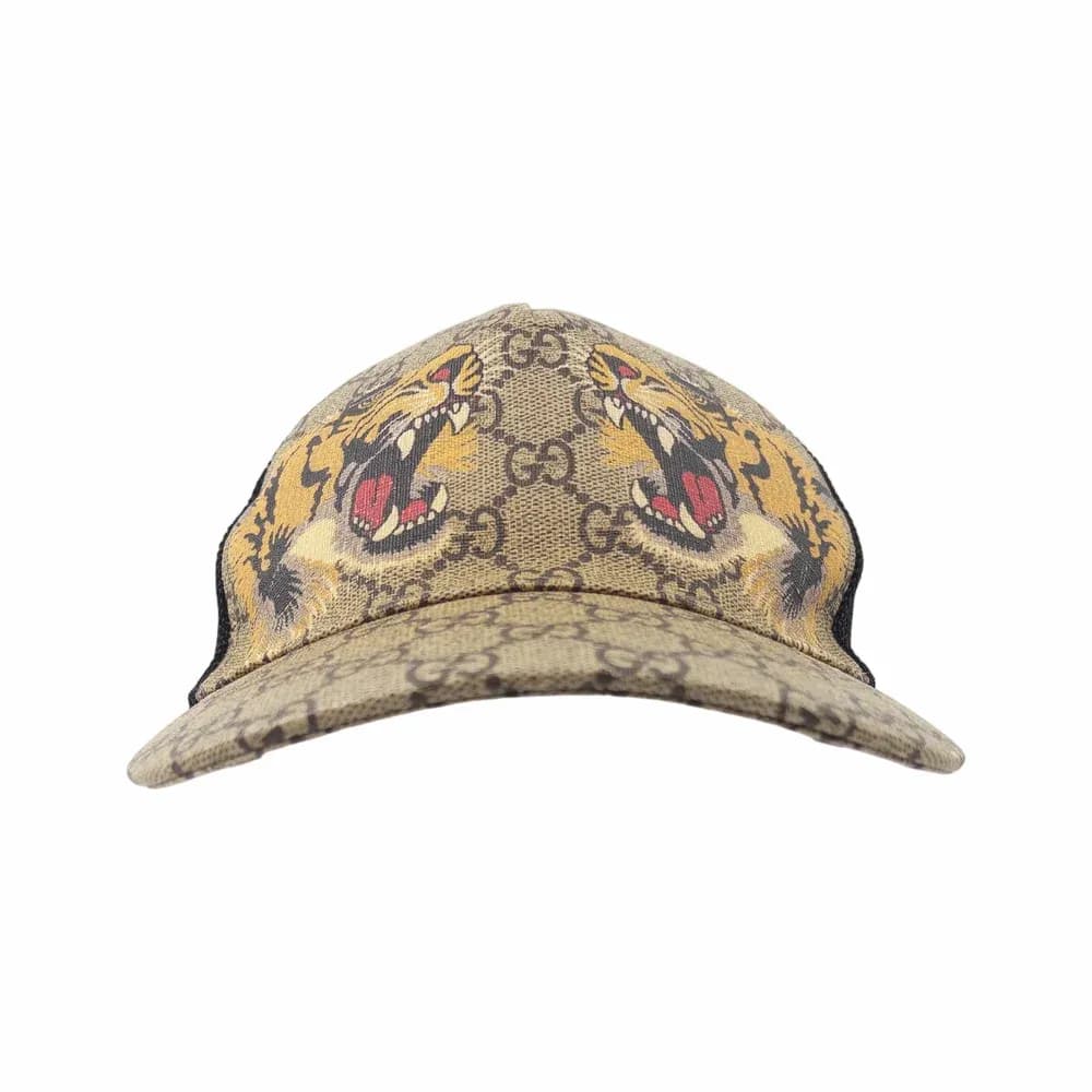 Gucci GG Supreme Tiger Print Baseball Cap