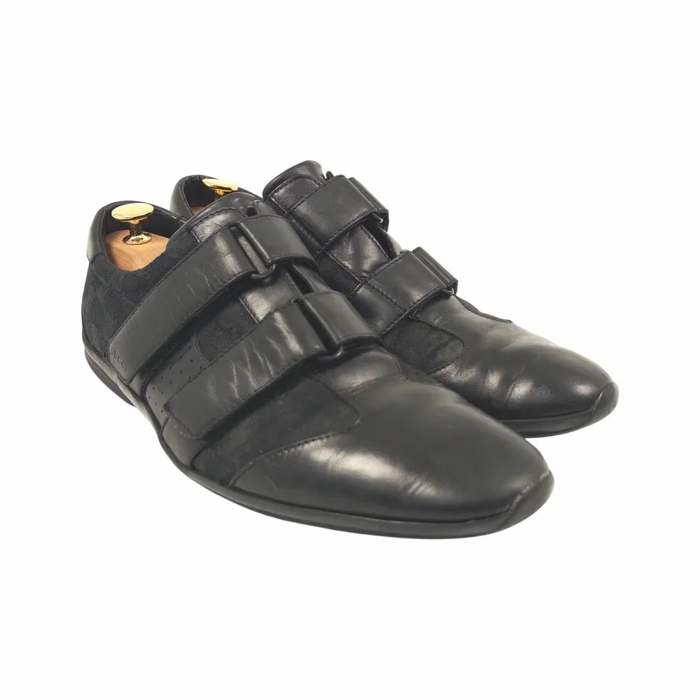 Gucci GG Canvas and Leather Velcro Sneakers (Style 121830)
