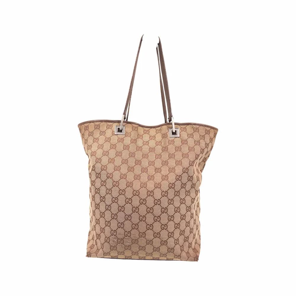 Gucci GG Canvas Tote Bag with Bamboo Handle