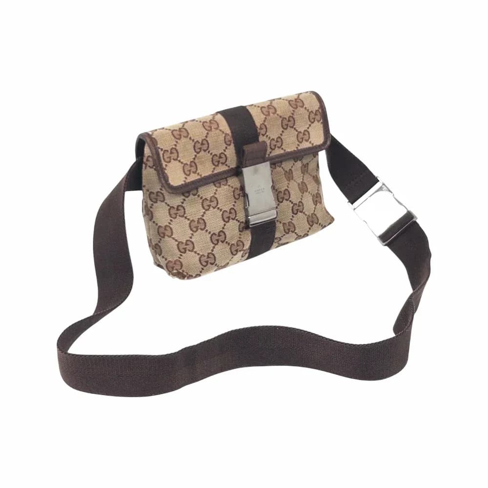 Gucci GG Canvas Double Pocket Belt Bag