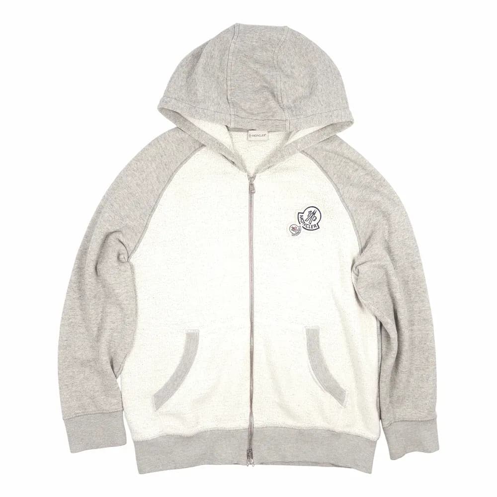 Moncler Double Logo Patch Zip-Up Hoodie