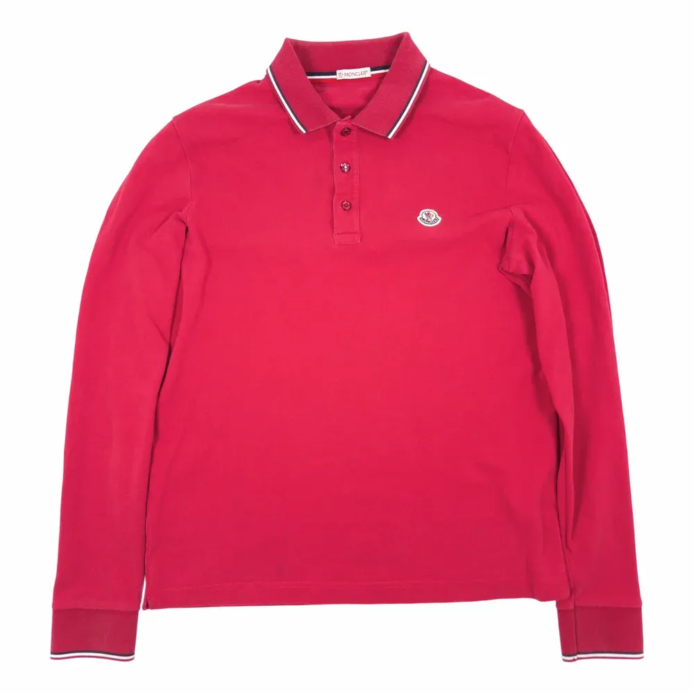 Moncler Classic Logo Long Sleeve Polo Shirt