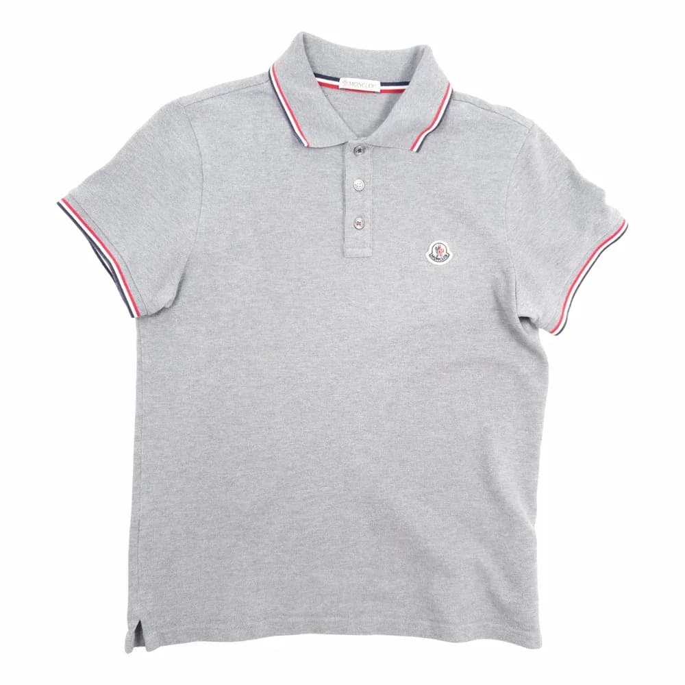 MONCLER Contrast Rib Logo Patch Polo Shirt