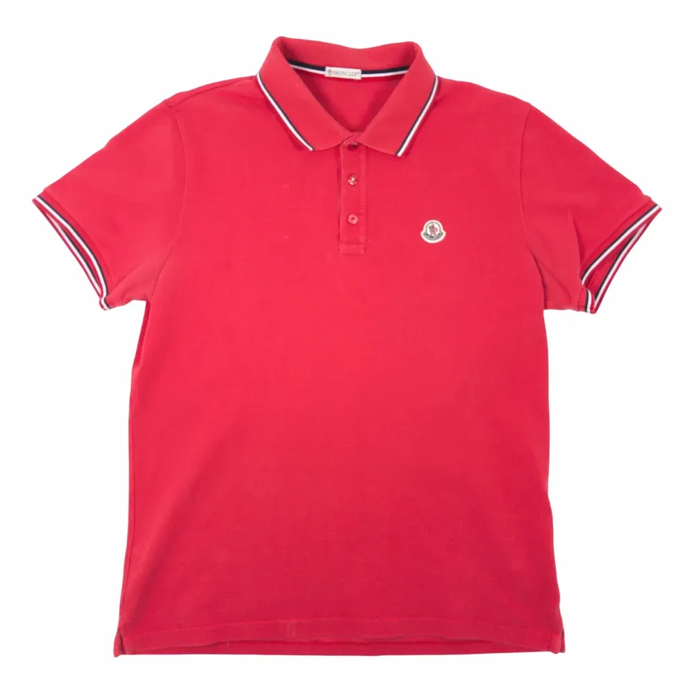Moncler Cotton Pique Logo Patch Polo Shirt