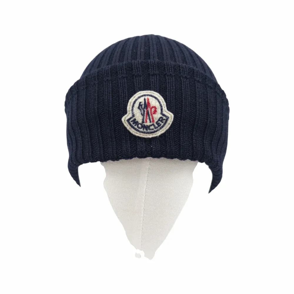Moncler Logo-Patch Ribbed-Knit Beanie
