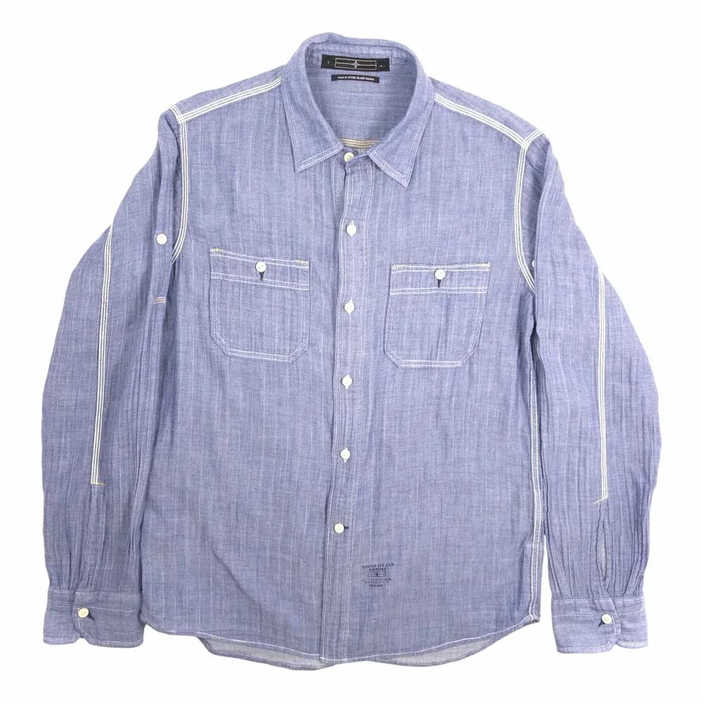 Stone Island IHSH-21-IND 10oz Selvedge Chambray Work Shirt