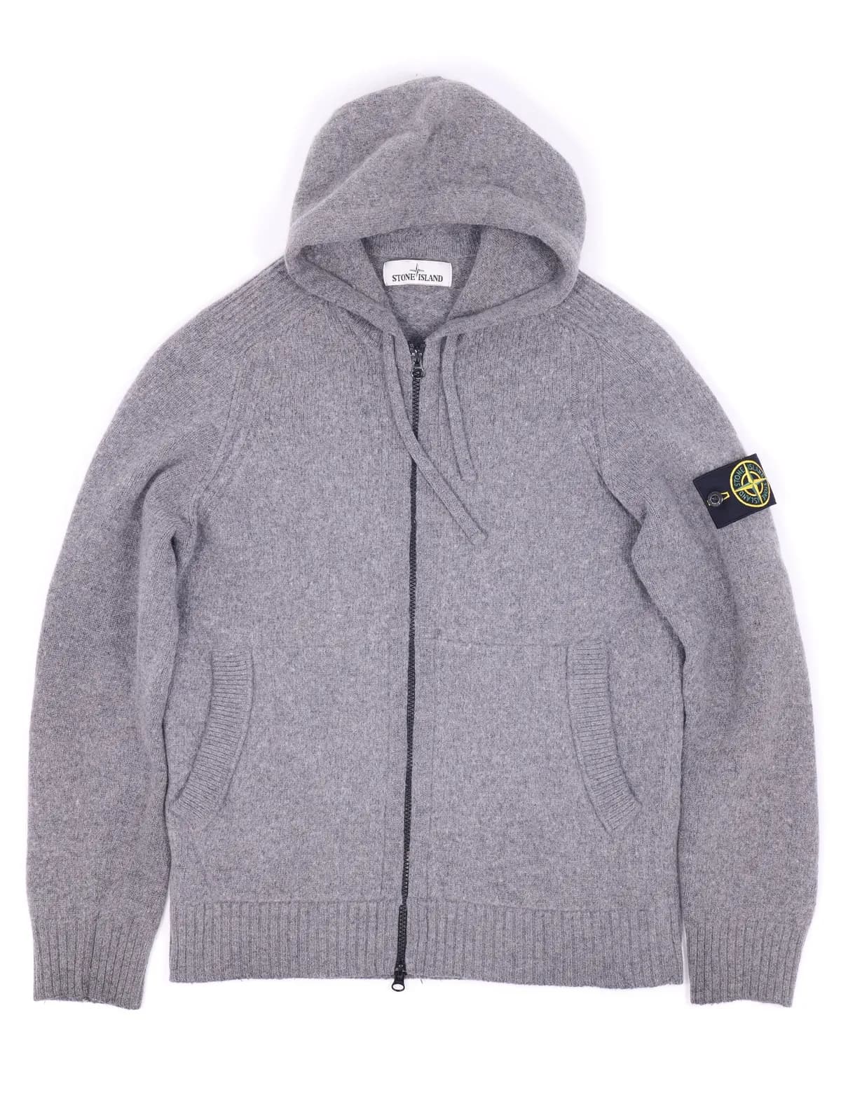 Stone Island 546a3 Knitted Patch Full-Zip Hoodie