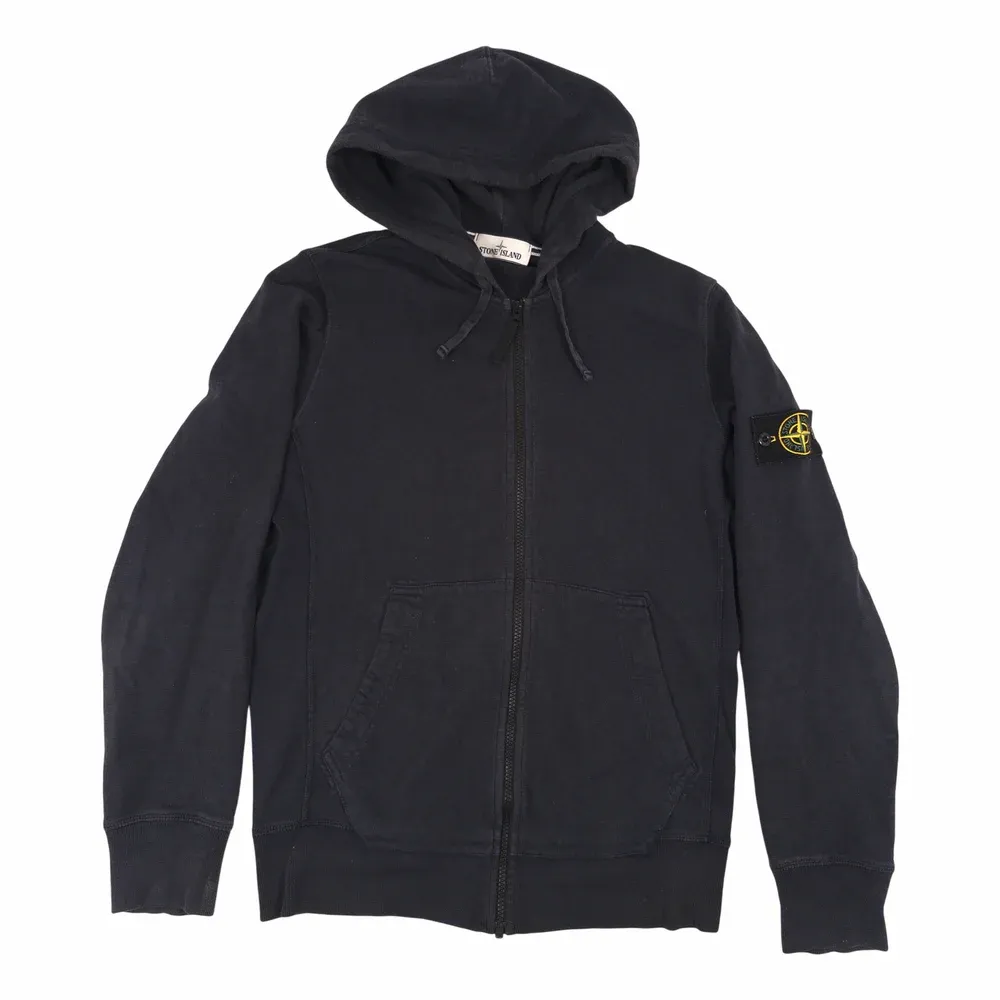 Stone Island Garment Dyed Cotton Fleece Full Zip Hoodie
