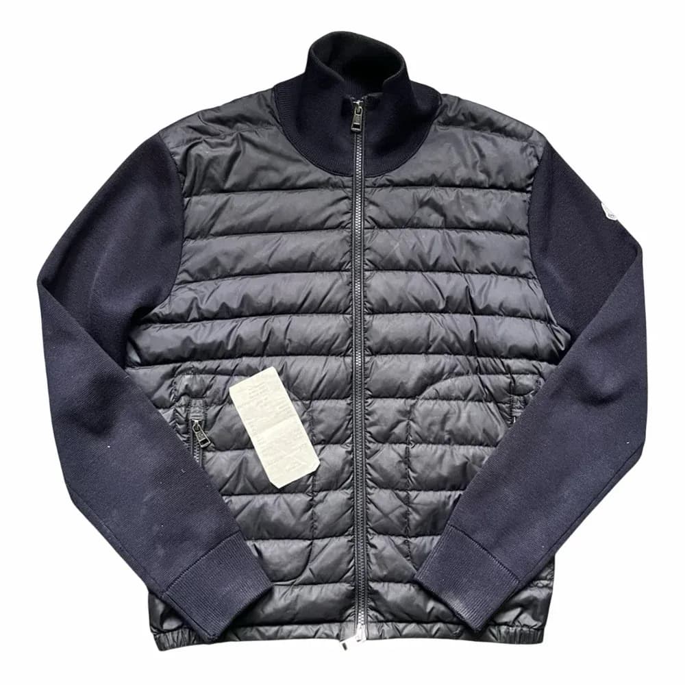 Moncler Tricot Hooded Down Cardigan