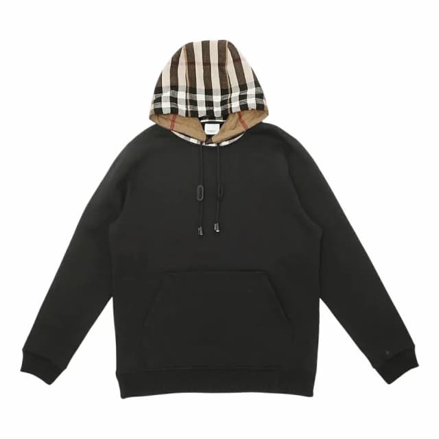 BURBERRY Samuel Check Hood Cotton Hoodie