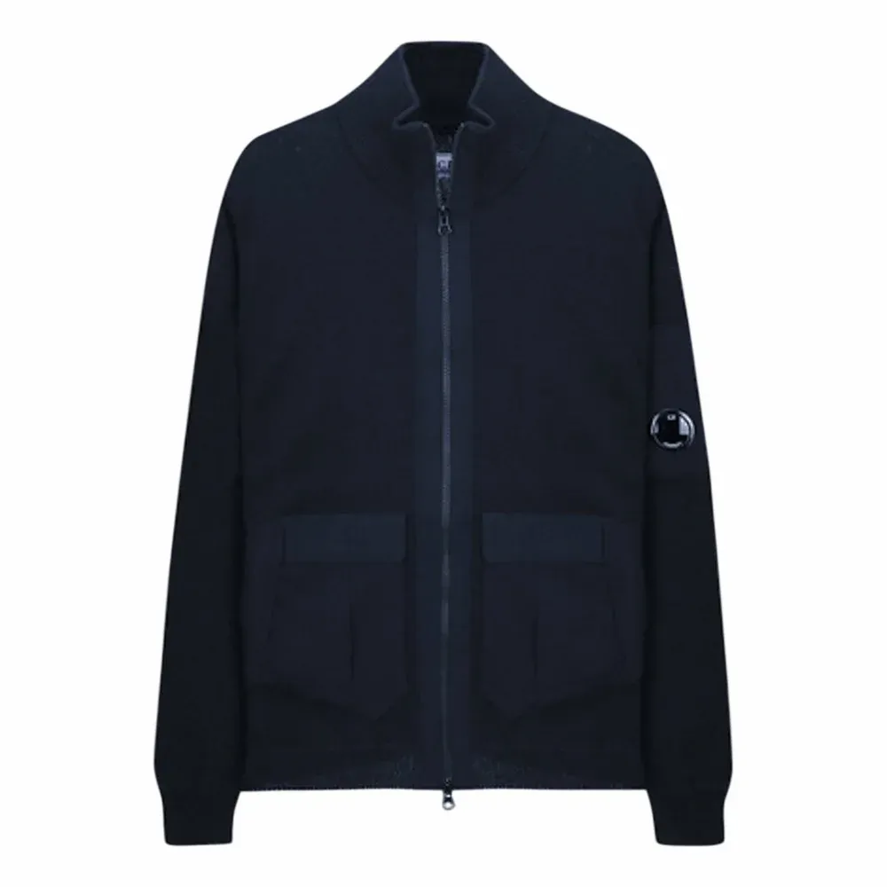 C.P. Company Cotton Mixed Full Zip Lens Cardigan
