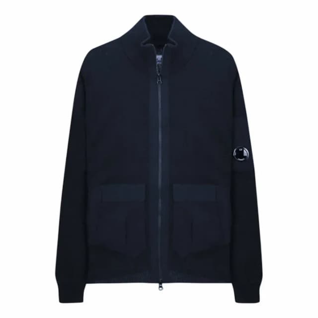 C.P. Company Cotton Mixed Full Zip Lens Cardigan