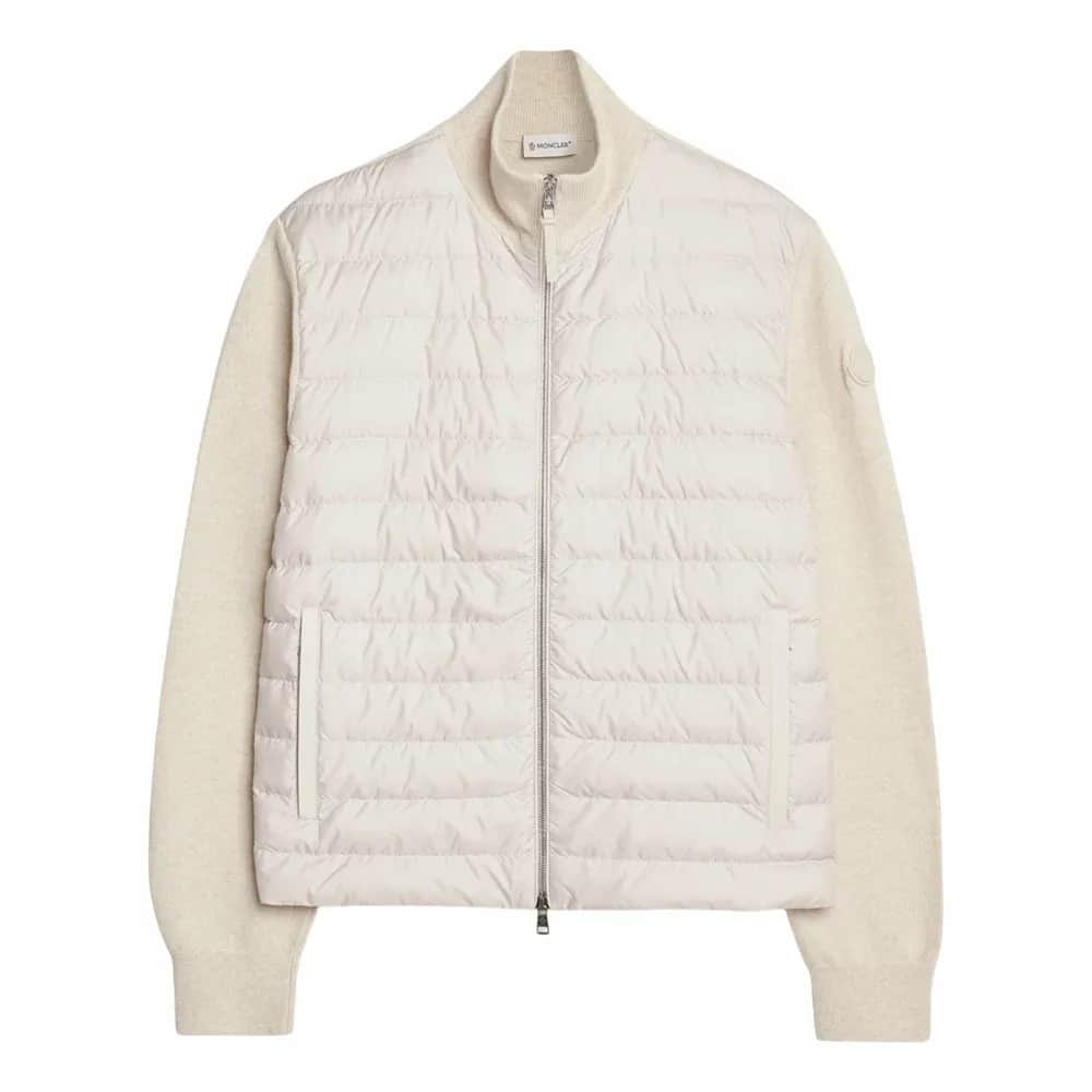 Moncler Padded Wool & Cashmere Zip-Up Cardigan