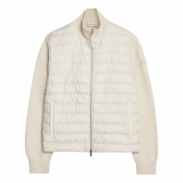 Moncler Padded Wool & Cashmere Zip-Up Cardigan