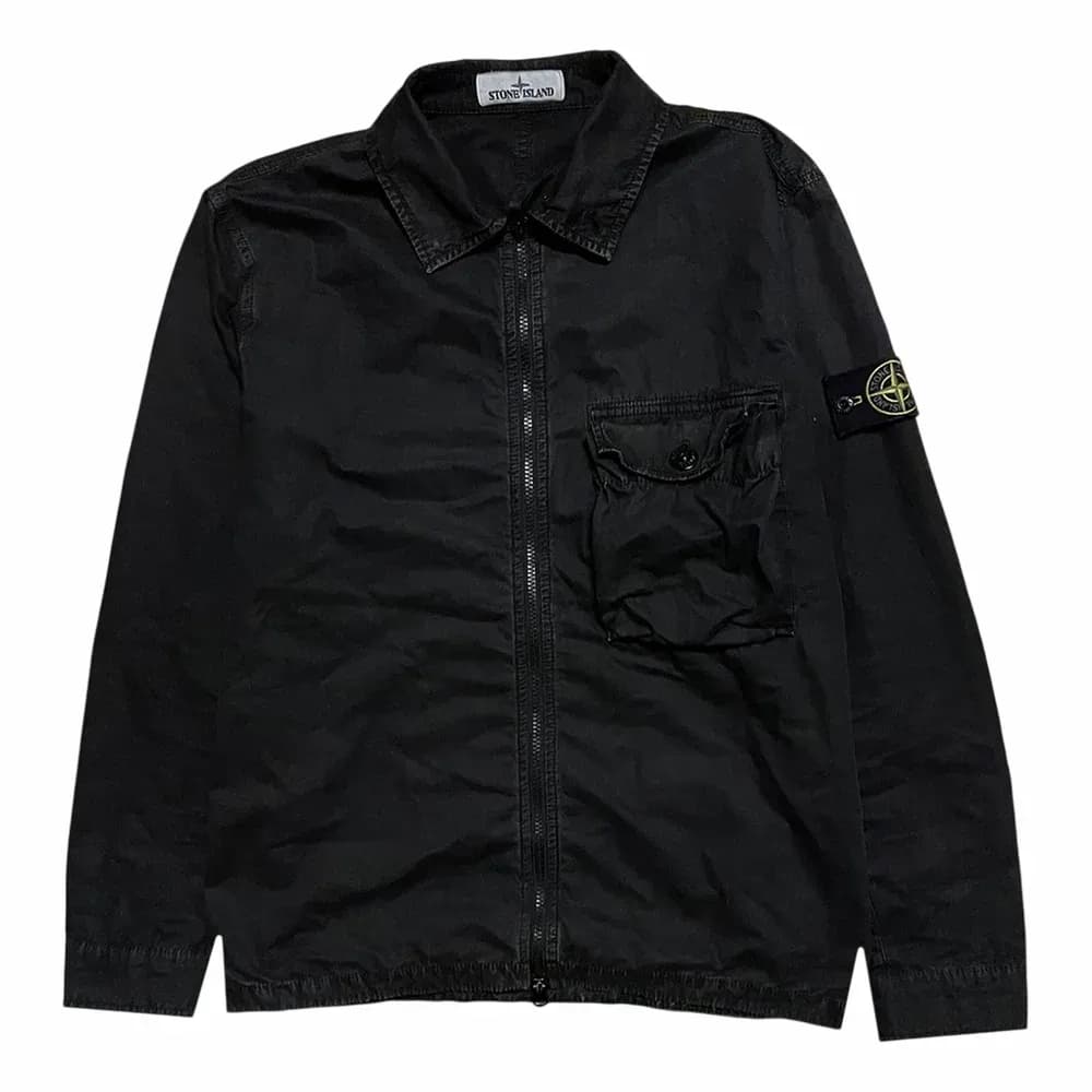 Stone Island Garment Dyed Brushed Cotton Overshirt