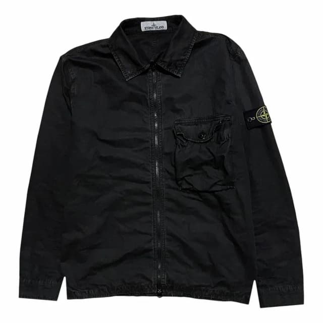 Stone Island Garment Dyed Brushed Cotton Overshirt