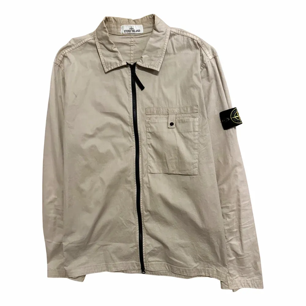 Stone Island Garment Dyed Cotton Ripstop Zip Overshirt