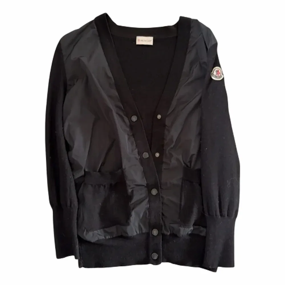 Moncler Maglia Tricot Cardigan with Peplum Hem