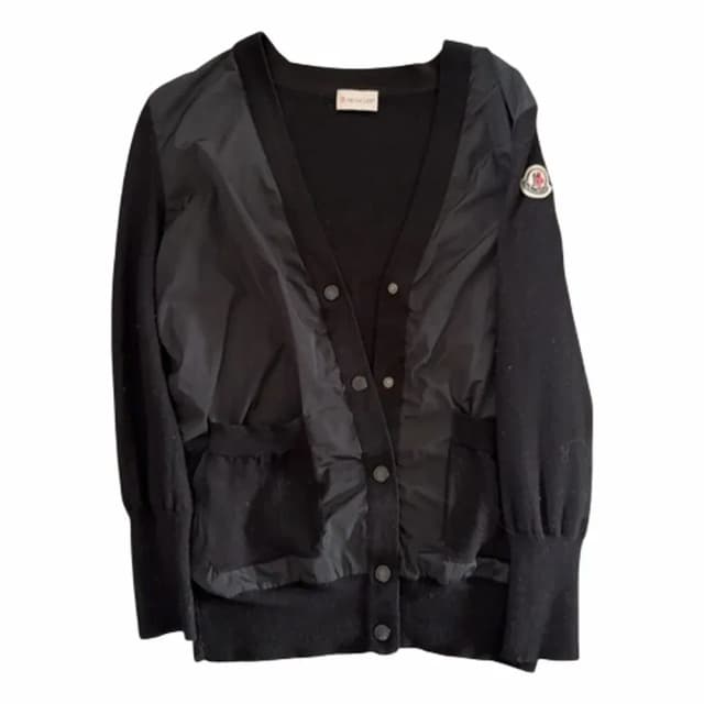 Moncler Maglia Tricot Cardigan with Peplum Hem
