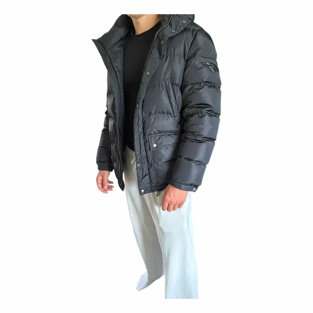 Prada Re-Nylon Triangle Logo Puffer Jacket