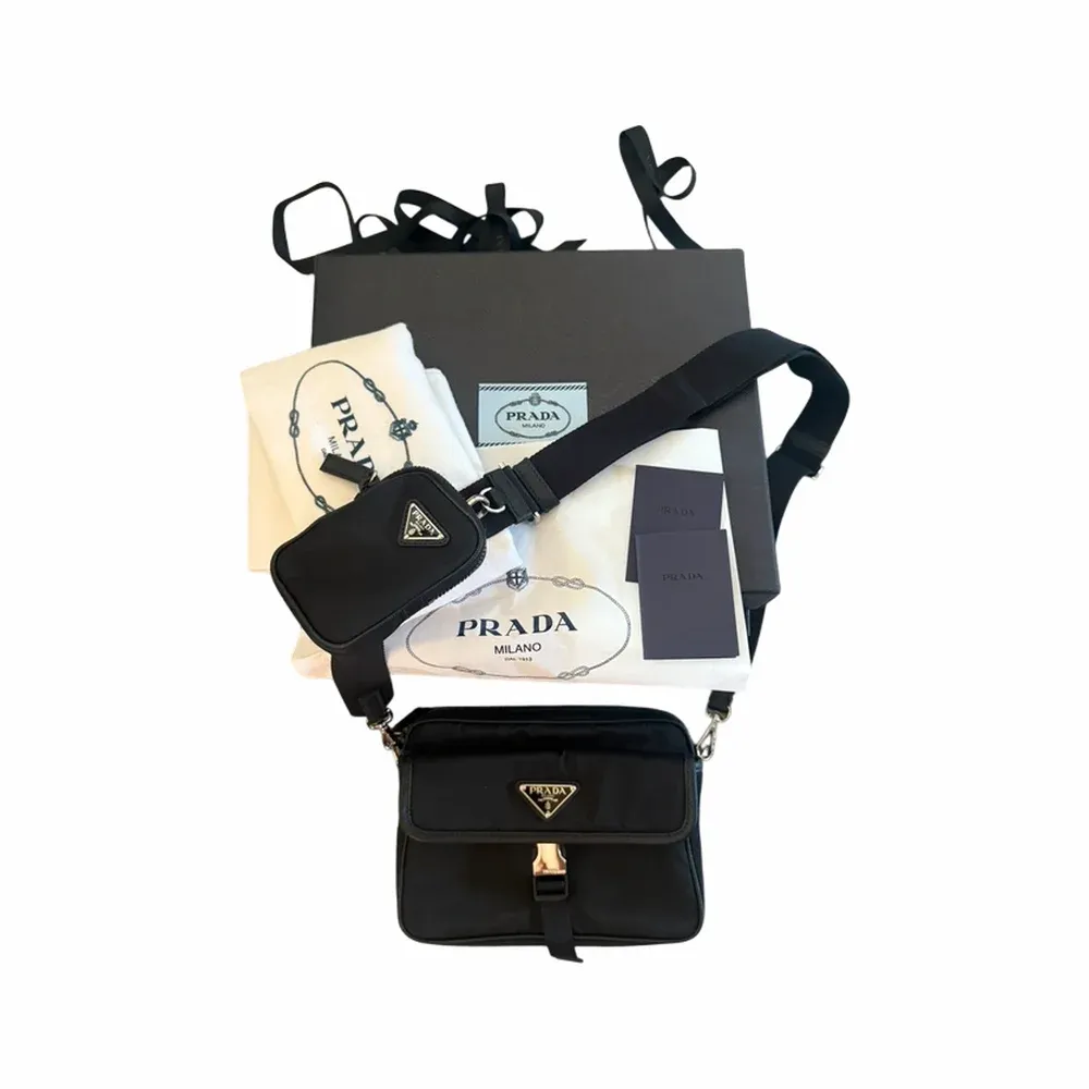 Prada Re-Nylon and Saffiano Leather Shoulder Bag