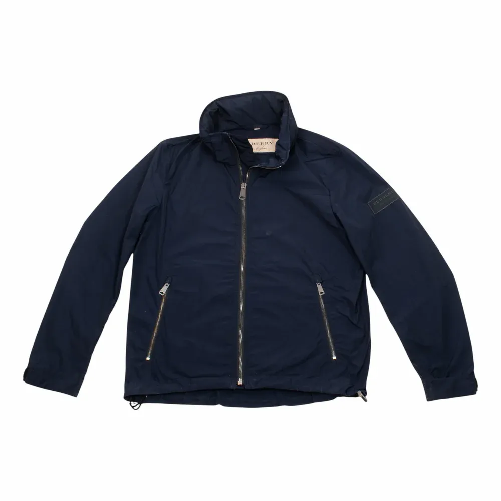 Burberry Navy Blue Hooded Nylon Jacket