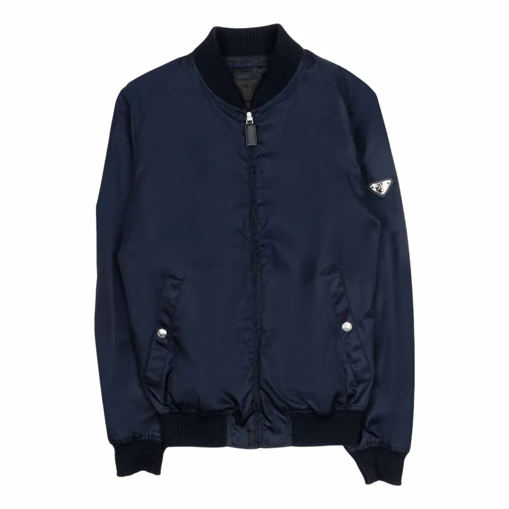 Prada Triangle Logo Re-Nylon Bomber Jacket