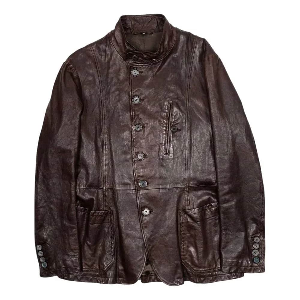 Armani Vintage Military Style Pilot Leather Jacket