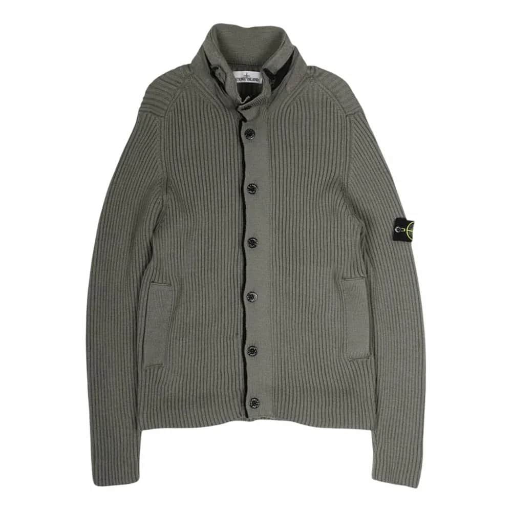 Stone Island Full-Zip Lambswool Cardigan