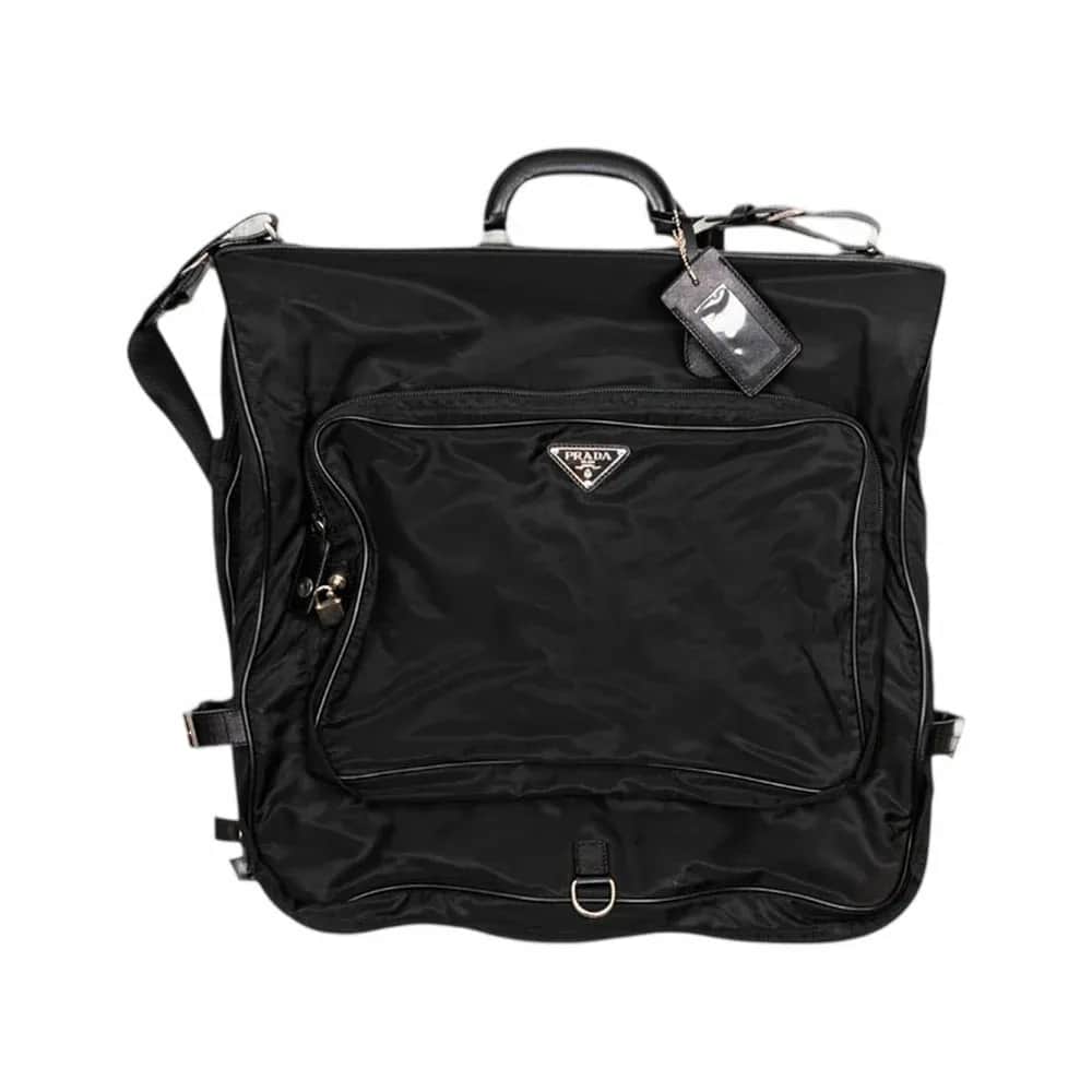 Prada Saffiano-Trimmed Tessuto Nylon Garment Bag