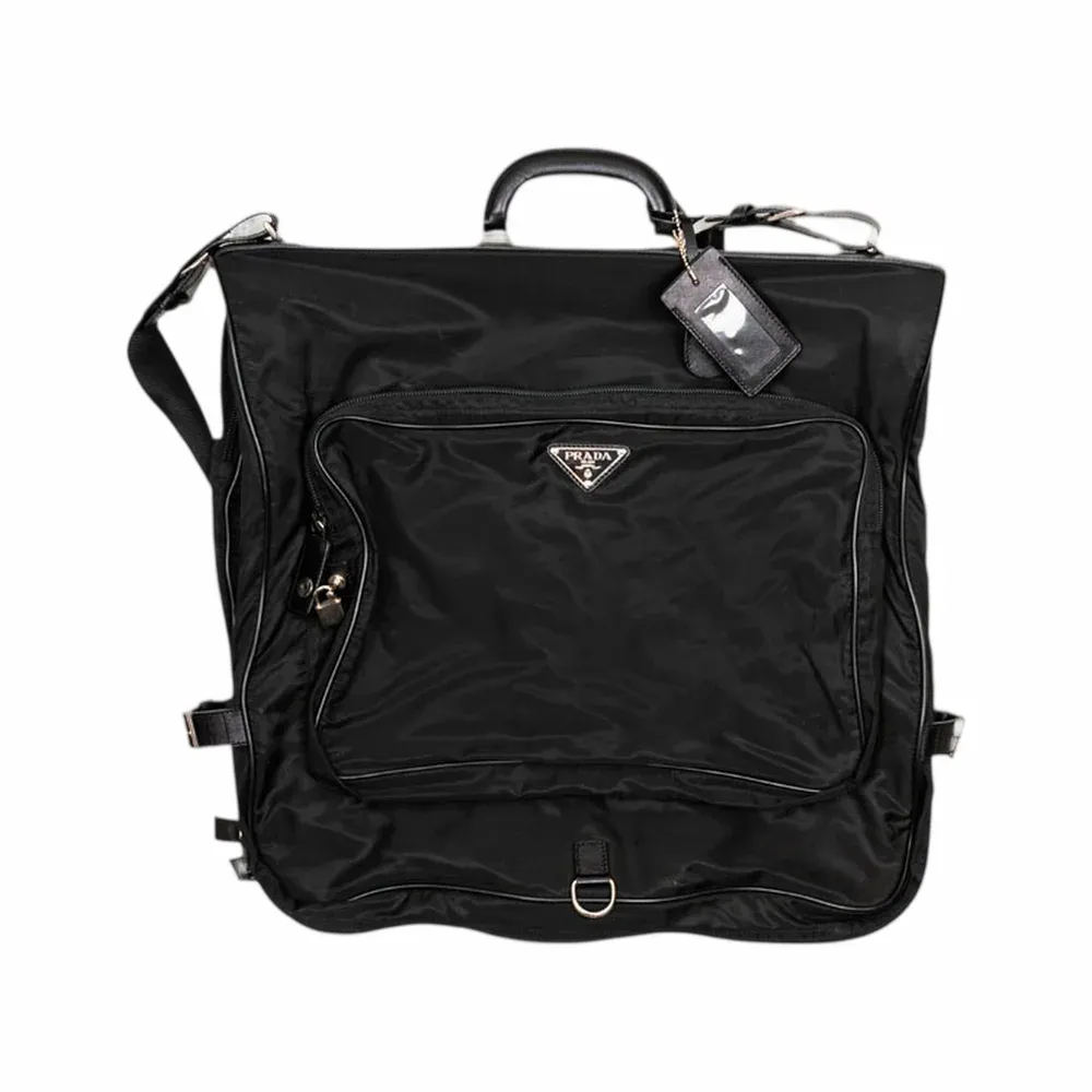 Prada Saffiano-Trimmed Tessuto Nylon Garment Bag