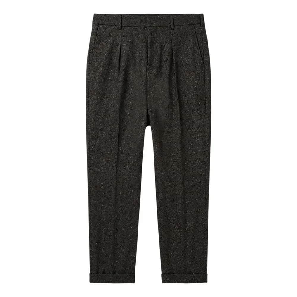 Bottega Veneta Sartorial Herringbone Wool Flannel Trousers